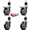 Service Caster 4'' Maroon Poly Swivel 1-7/8'' Expanding Stem Caster Set 2 Total Lock Brakes, 4PK SCC-EXTTL20S414-PPUB-MRN-2-S-2-178 - alternate 5